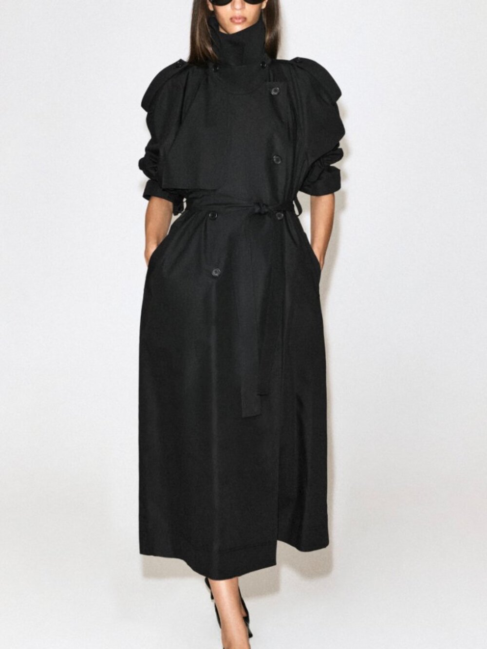 COS FUNNEL-NECK COTTON TRENCH COAT - Brand New